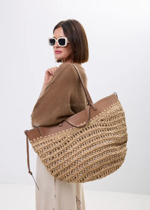 Torba Shopper Holiday Brązowo-Beżowa