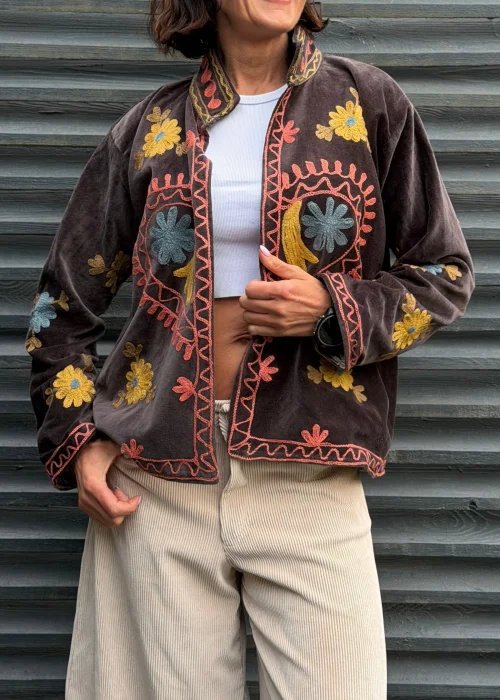 Welurowy Żakiet Boho Reversible Bloom NR.98
