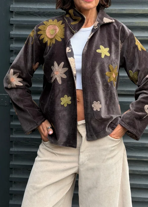 Welurowy Żakiet Boho Reversible Bloom NR.101
