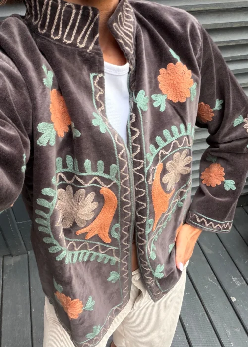 Welurowy Żakiet Boho Reversible Bloom NR.102
