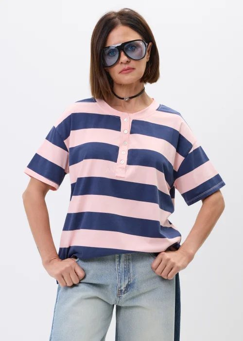 Bluzka Polo Marine Sorbet Różowo-Granatowa 