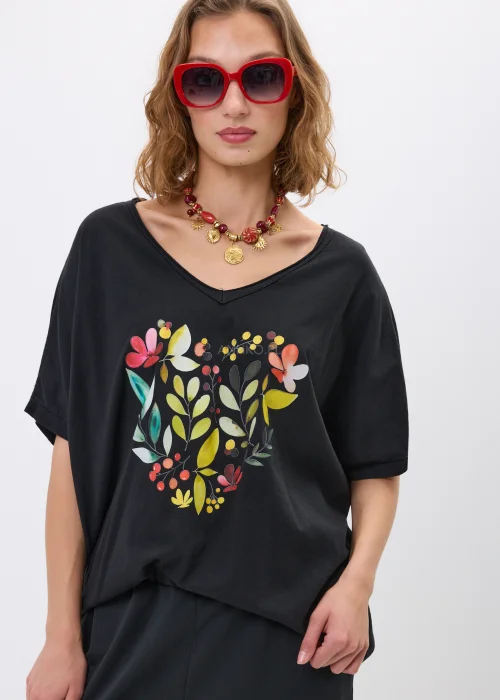  Bluzka Flora Heart Tee Czarna 