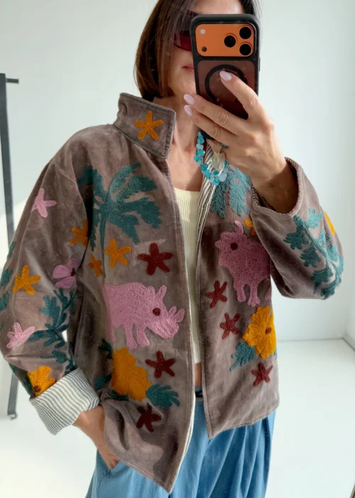 Welurowy Żakiet Boho Reversible Bloom NR.119