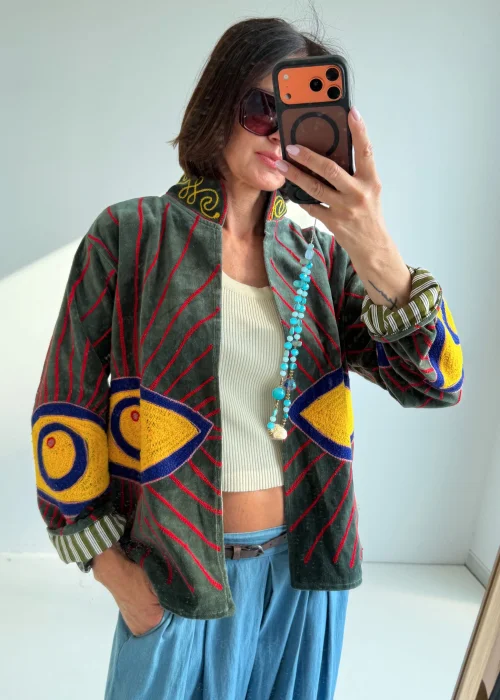Welurowy Żakiet Boho Reversible Bloom NR. 111
