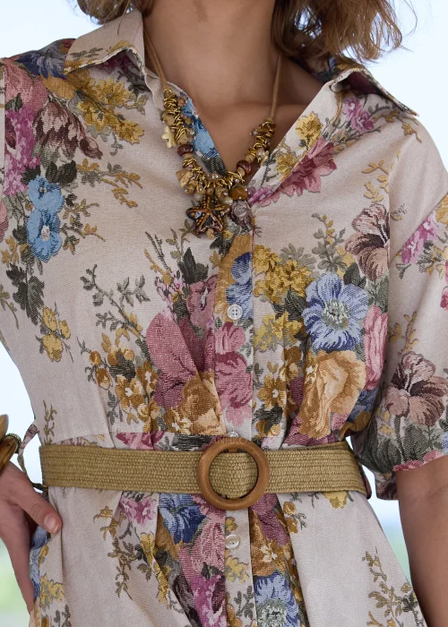 Sukienka Floral Tapestry Beżowa 