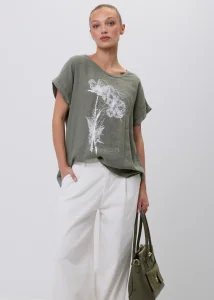Bluzka Lniana Volin Bloom Khaki 