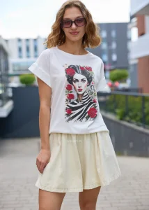 Bluzka Red Rose Muse Biała 