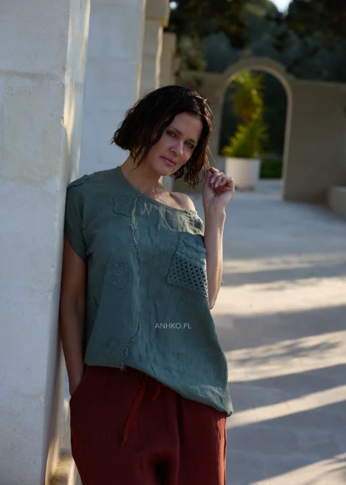 Bluzka Lniana Mirage Jeo Khaki 