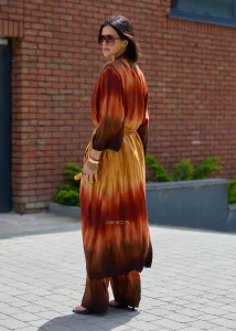 Kimono Sun Mira Brązowo-Pomarańczowe 