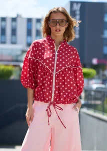 Kurtka  Dotline Zip Koralowa 
