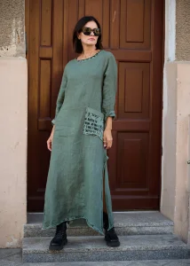 Sukienka Lniana Roul Khaki 