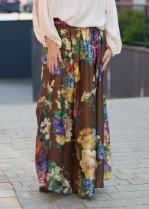 Spódnica Flor Enza Brązowa 