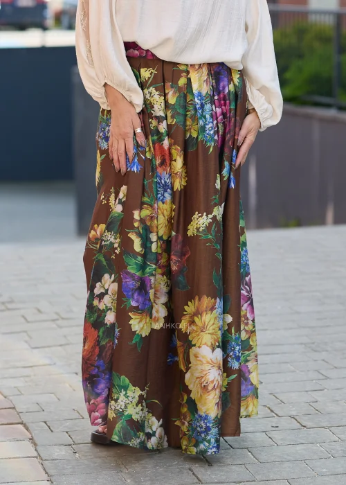 Spódnica Flor Enza Brązowa 