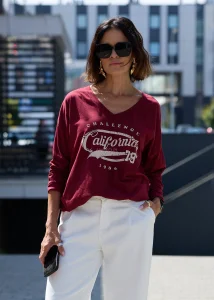 Bluzka California Relax Bordowa
