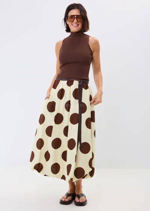 Spódnica Bubble Dots Maślana 