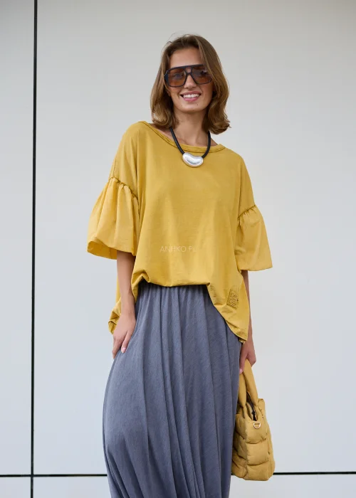 Bluzka Cotton New Musztardowa 