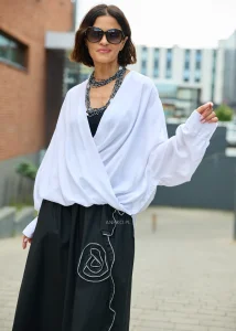 Bluzka Elira Wrap Biała 