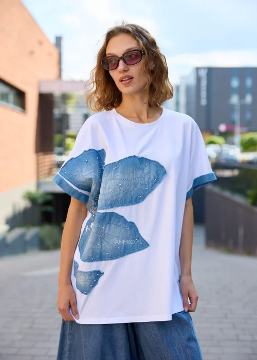 Bluzka Denim Butterfly Biała 