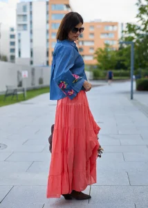 Spódnica Tropical Maxi Koralowa 