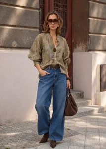 Koszula Embroide Oliwkowa