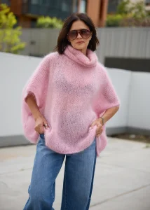 Sweter Roselune Mohair Różowy 