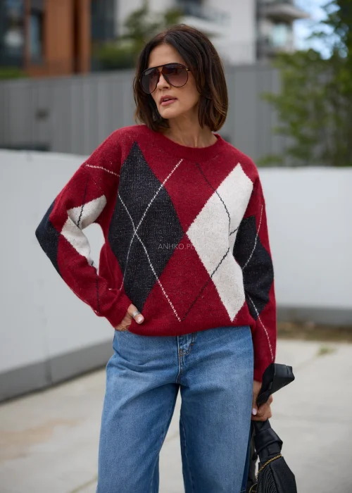 Sweter Redwood Bordowy 