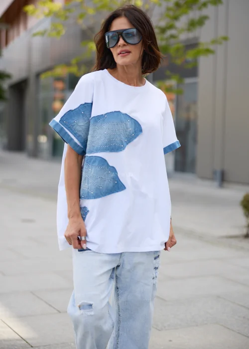 Bluzka Denim Butterfly Biała 