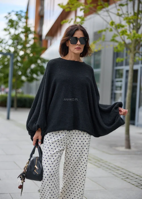 Sweter Velmora Drape Czarny