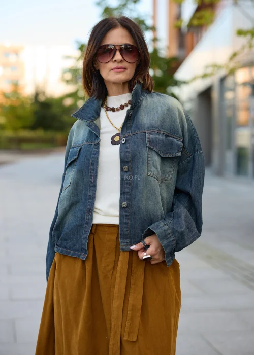Kurtka Jeansowa Fedelia Oliwkowy Denim