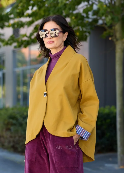 Kurtka-Marynarka Senavelle Stripe Musztardowa