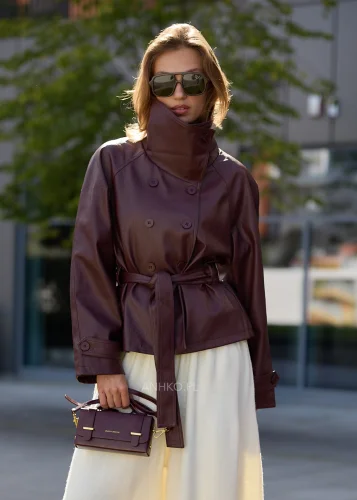 Kurtka Trench Virelle Bordowa