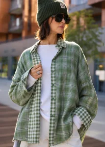 Koszula Wild Clash Zielona w Kratę 