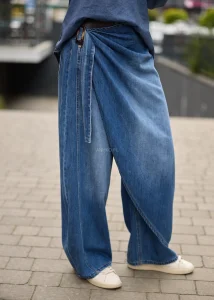 Spodnie Jeansowe Valtessa Drape Niebieskie
