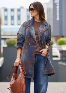 Kurtka-Marynarka Floravie Denim Niebiesko-Brązowa