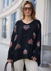 Sweter Heartfolk Czarny