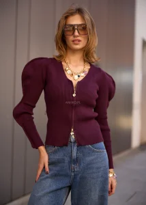 Bluzka Dzianinowa Heartkiss Burgundowa