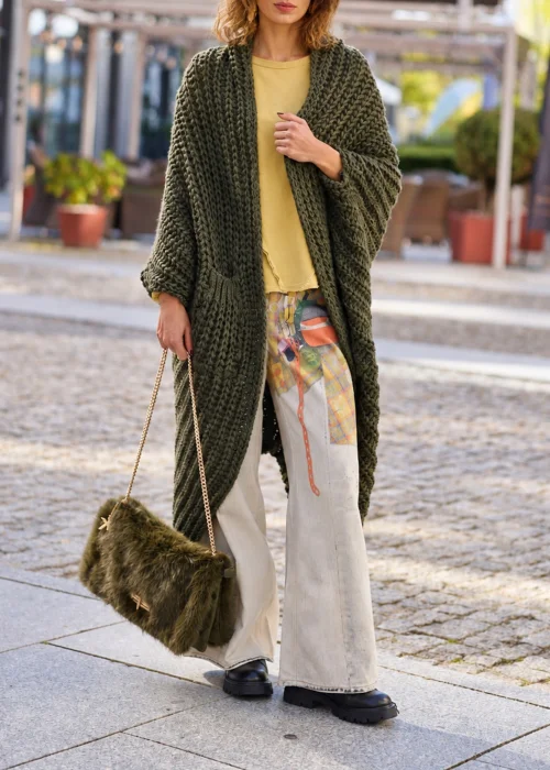 Kardigan Veylora Knit Ciemnozielony 