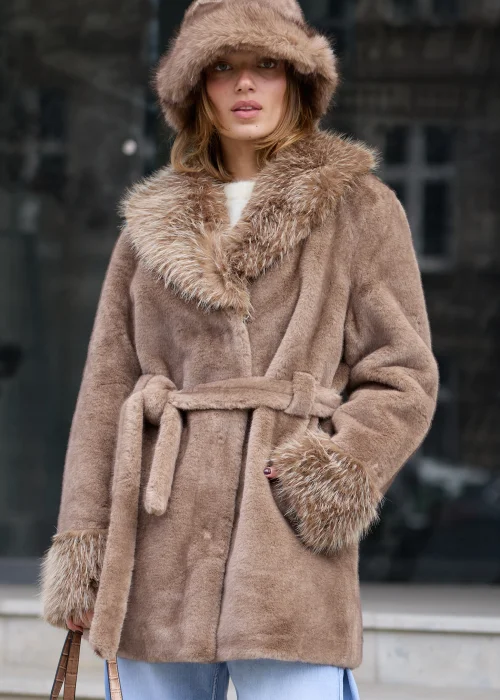 Płaszcz Futrzany Ashbourne Taupe 