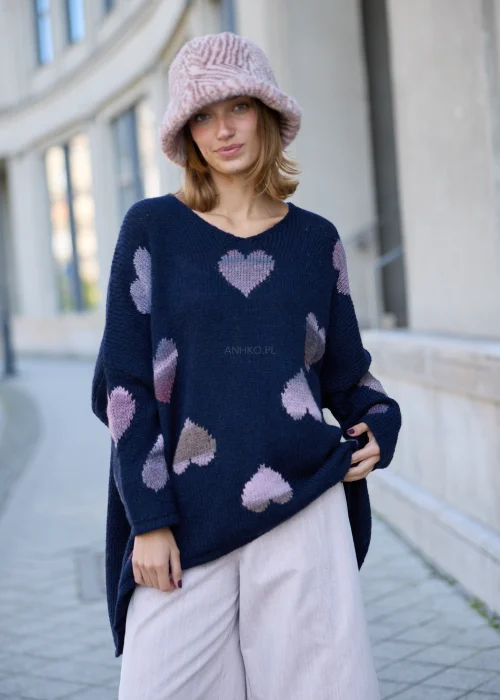 Sweter Heartfolk Granatowy