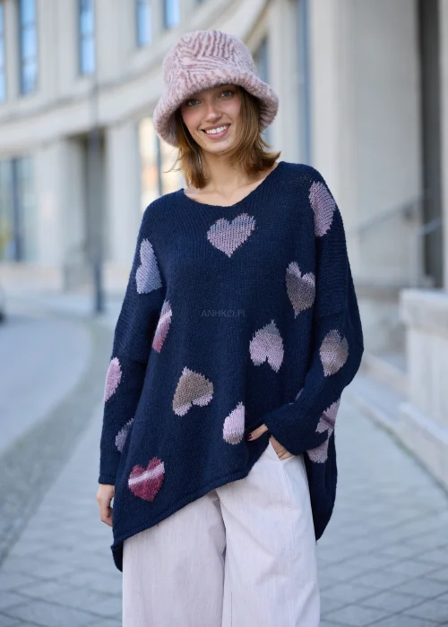 Sweter Heartfolk Granatowy