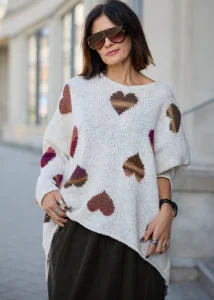Sweter Heartfolk Kremowy