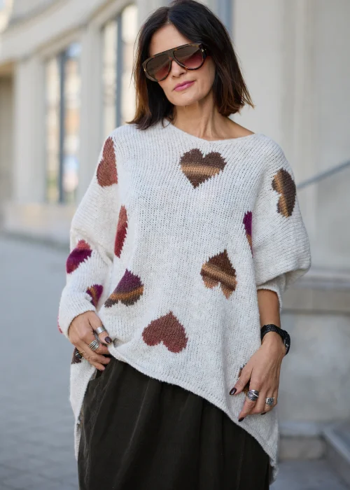 Sweter Heartfolk Kremowy