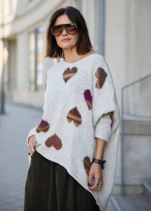 Sweter Heartfolk Kremowy