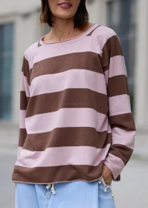 Bluza Frendly Różowo-Brązowa