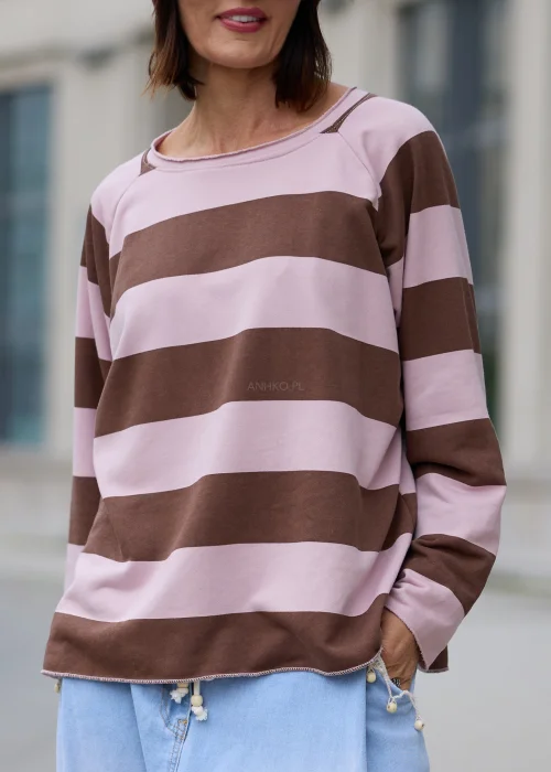 Bluza Frendly Różowo-Brązowa