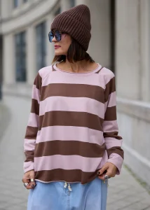 Bluza Frendly Różowo-Brązowa