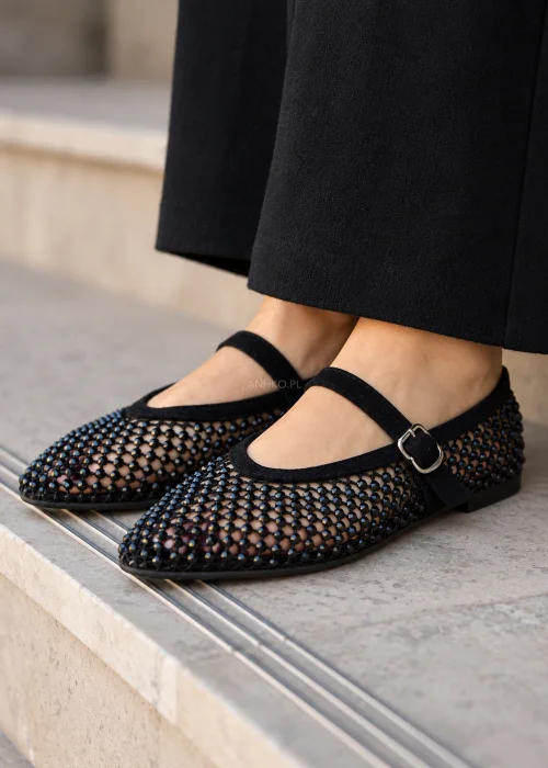 Baleriny Mary Jane Czarne DROP -20% Tylko do 29.10 do g. 17.00