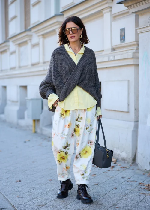 Spodnie Sunny Bloom Beżowo-Żółte 