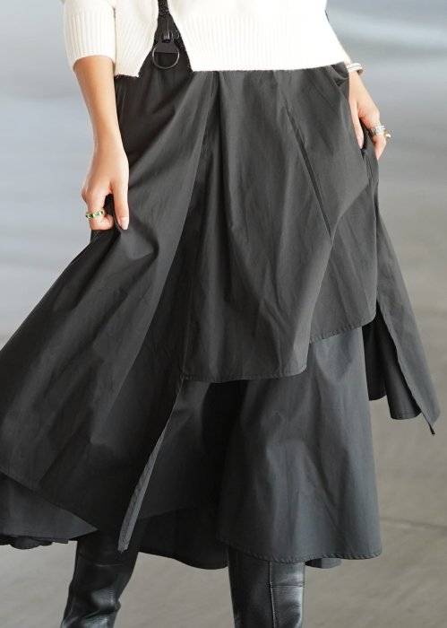 Bawełniana Spódnica Atlanta dwuwarstwowa czarna