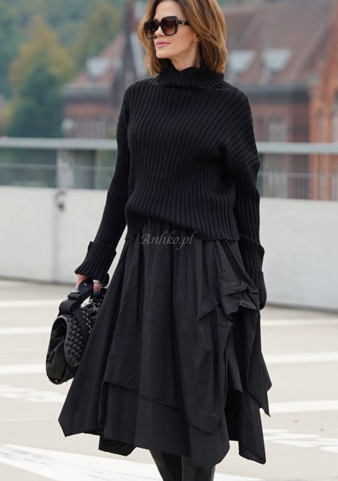 Bawełniana Spódnica Shelton dwuwarstwowa czarna